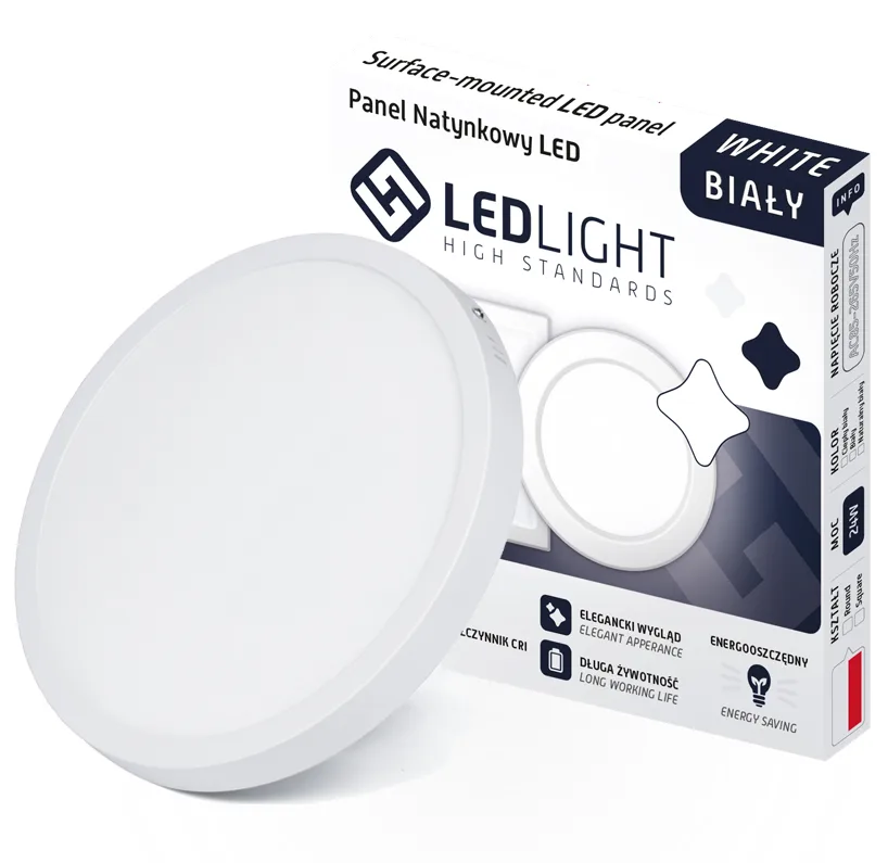 LEDLIGHT Plafon led panel natynkowy niemrugający ccd neutralny 12w