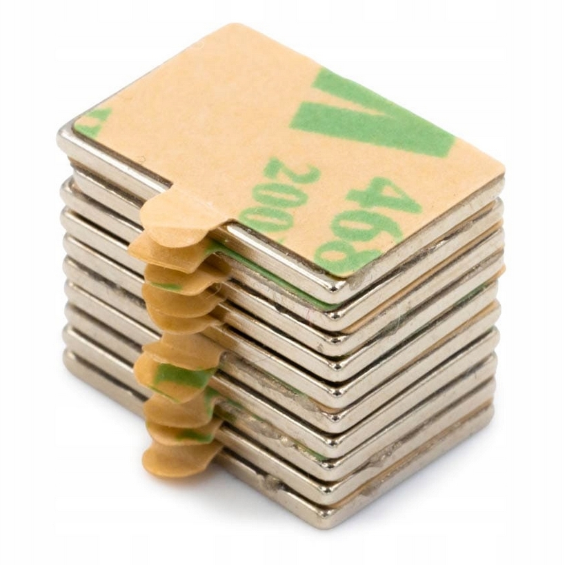 HÖGLER Magnes neodymowy płytkowy klej 3M samoprzylepny 15x10x1mm 10szt