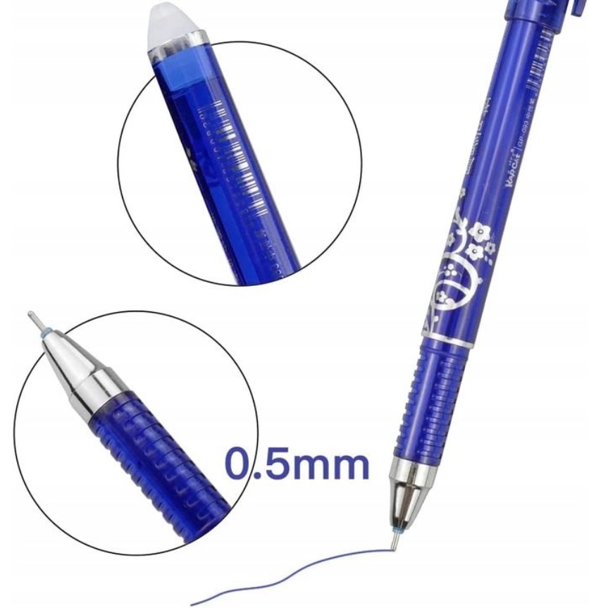 Długopis ścieralny 12szt wymazywalny zmazywalny zestaw + wkłady 20szt - obrazek 2