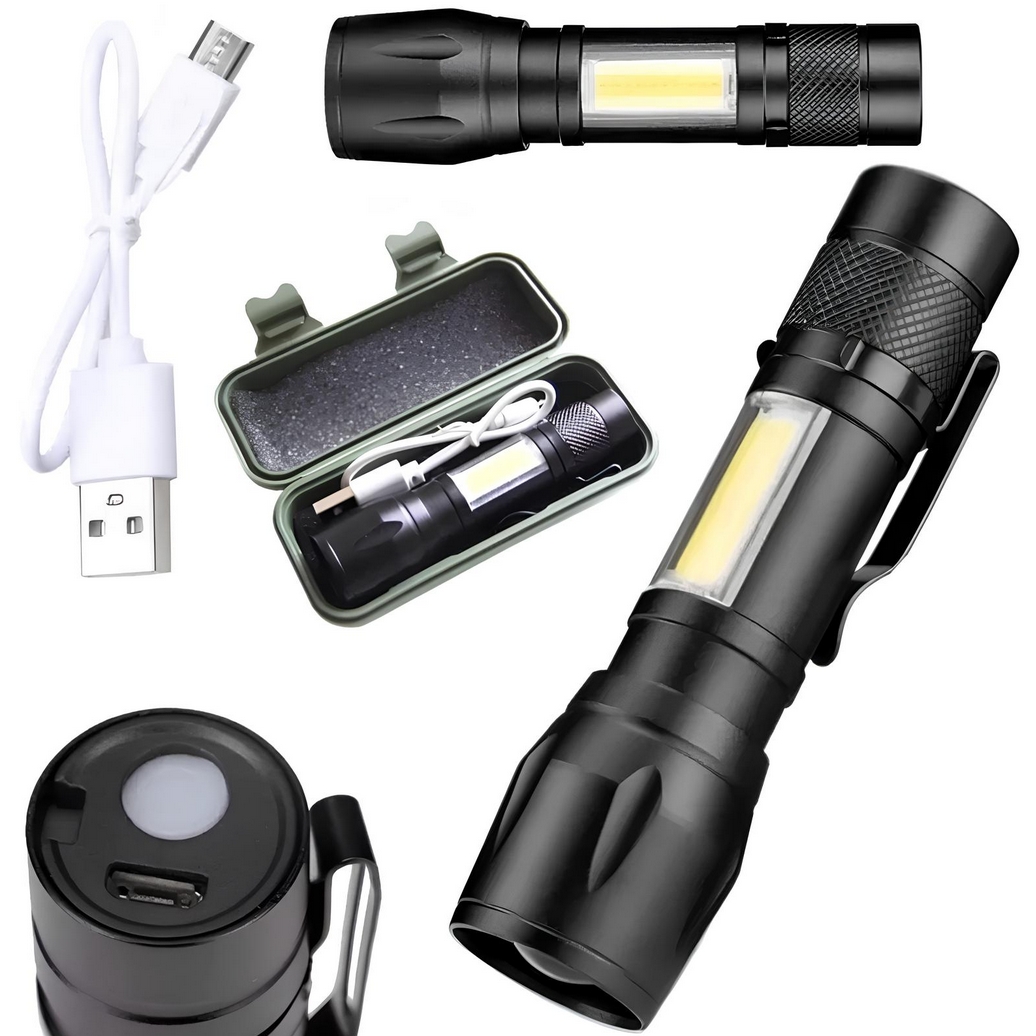 GENETIC® Latarka taktyczna wojskowa zoom q5 cob led usb