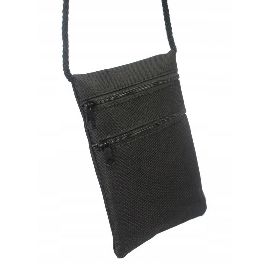 Etui saszetka paszportówka na szyję dokumenty gruby sznur 2 kieszenie - obrazek 2
