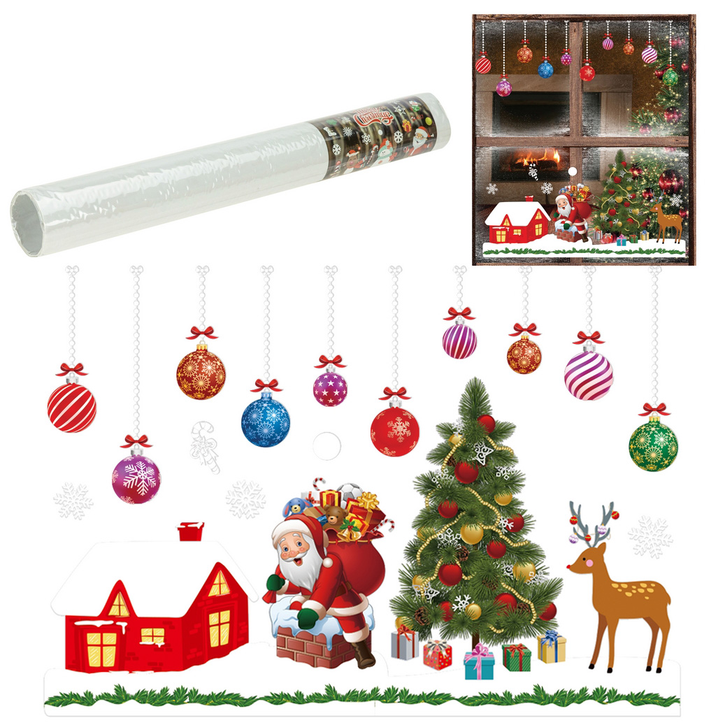 Naklejki świąteczne na szybę okno ozdoba dekoracja świąteczna mikołaj święta 2 arkusze