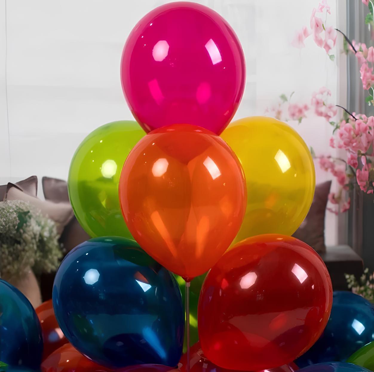 Balony kolorowe krystaliczne transparentne na urodziny dzień dziecka dekoracja zestaw 30cm 50szt - obrazek 3