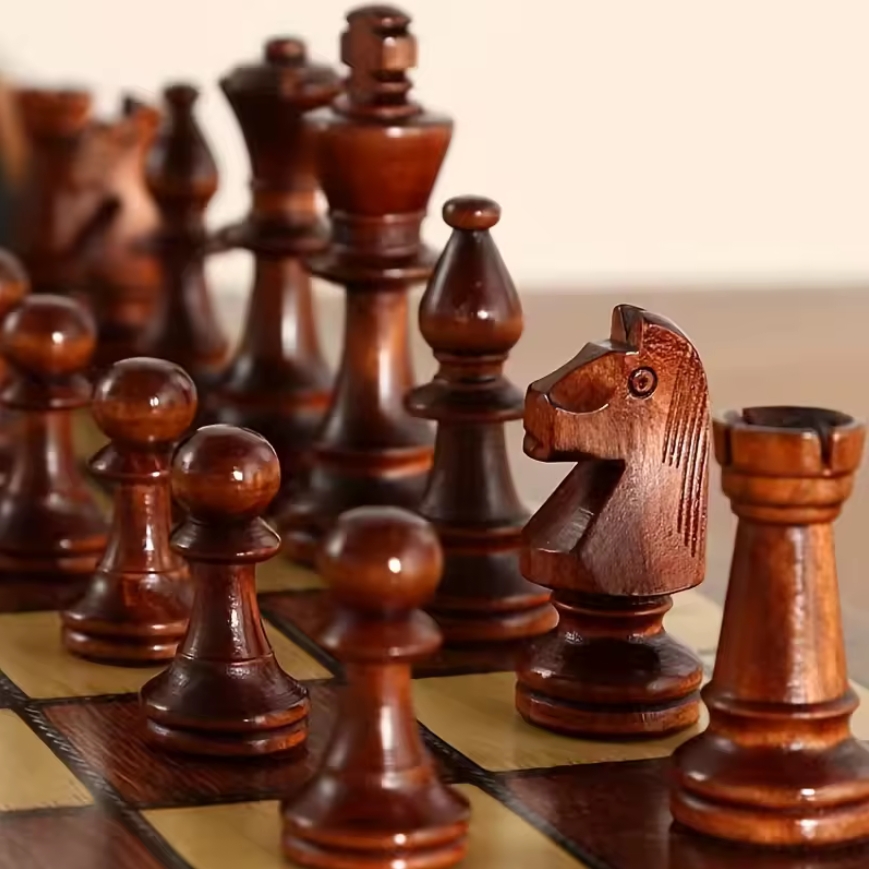 Szachy magnetyczne drewniane turniejowe zestaw do gry premium xl 44x44cm - obrazek 4