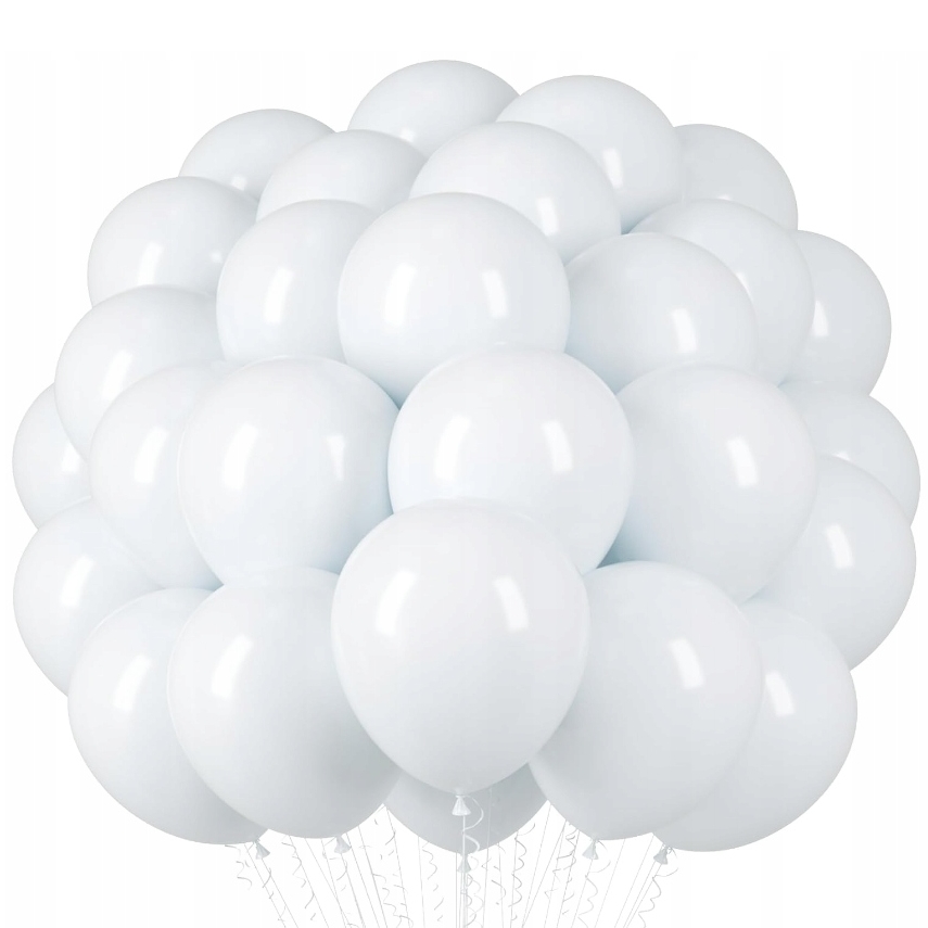 Balony białe ślubne pastelowe na komunię chrzciny dekoracja zestaw 15cm 100szt - obrazek 2