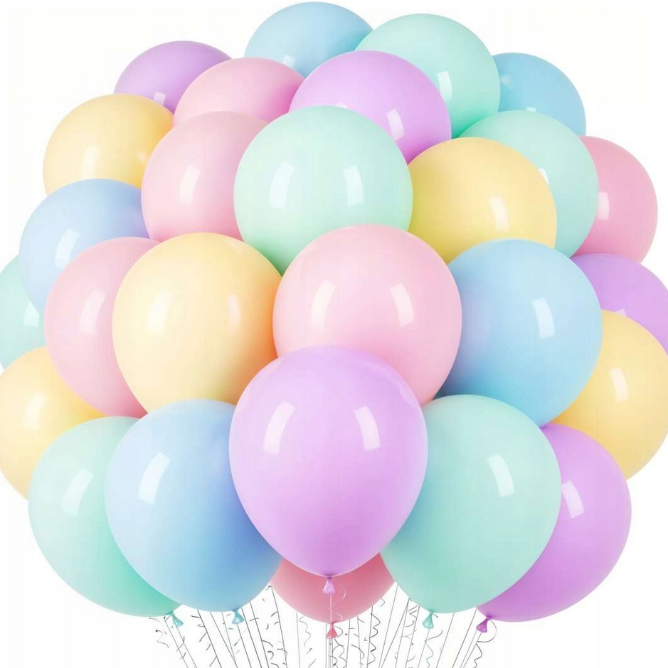 Balony kolorowe pastelowe na urodziny dzień dziecka dekoracja zestaw 30cm 50szt - obrazek 2
