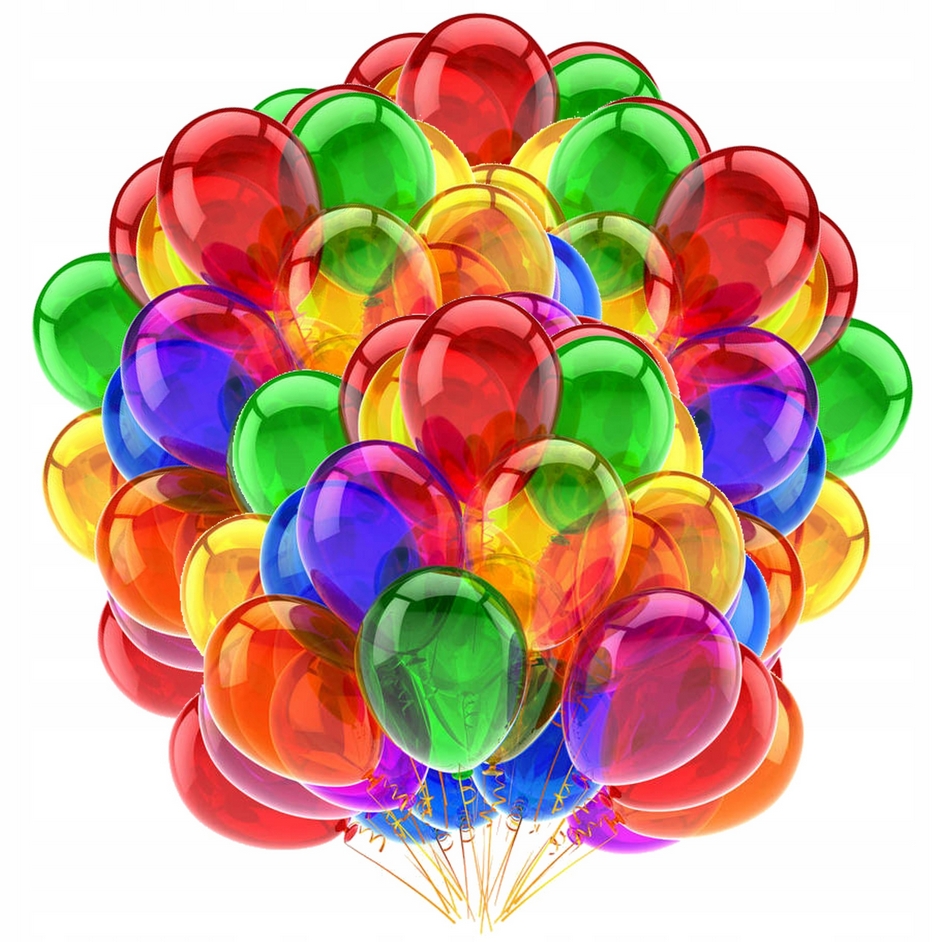 Balony kolorowe krystaliczne transparentne na urodziny dzień dziecka dekoracja zestaw 30cm 50szt