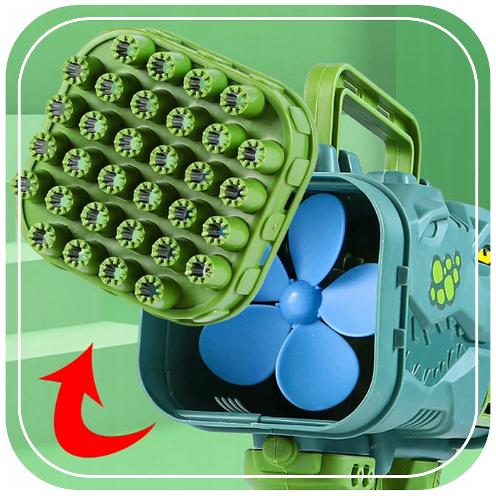 Zabawka pistolet na bańki dla dzieci dinozaur maszyna bazooka do baniek mydlanych - obrazek 6