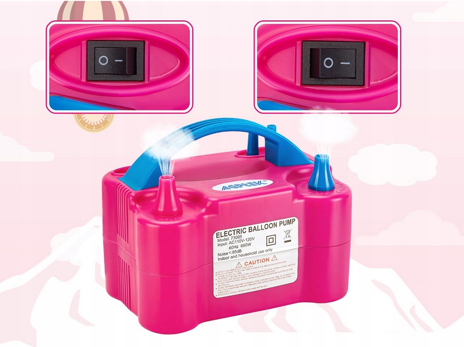Elektryczna pompka do balonów z podwójnym otworem pompowania podwójna - obrazek 4