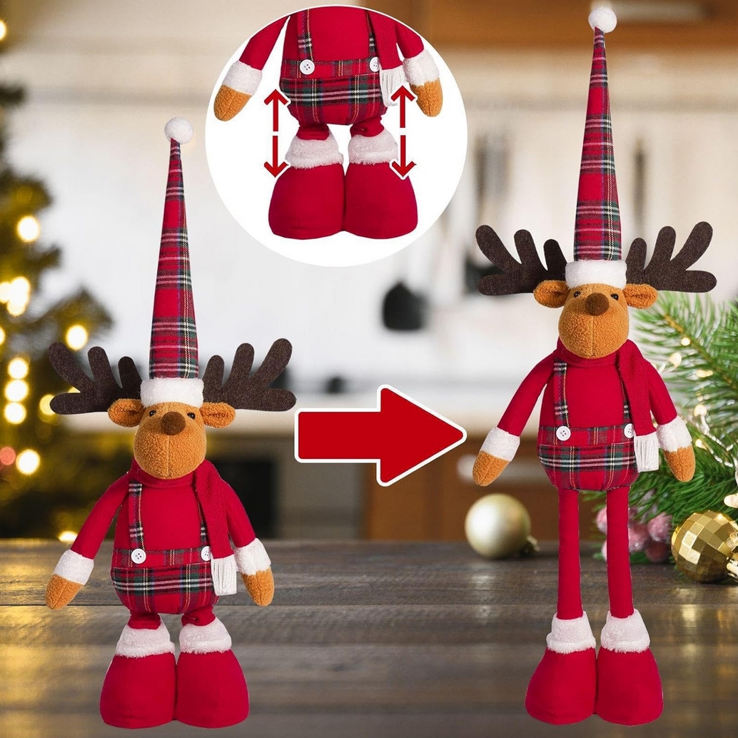 Renifer świąteczny teleskopowy łoś renifer mikołaj świąteczny figurka ozdoba renifer 75cm - obrazek 5