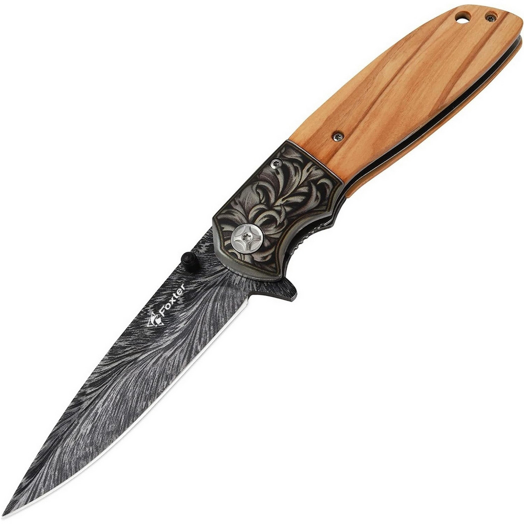 FOXTER® Nóż składany ratowniczy myśliwski survival 22cm