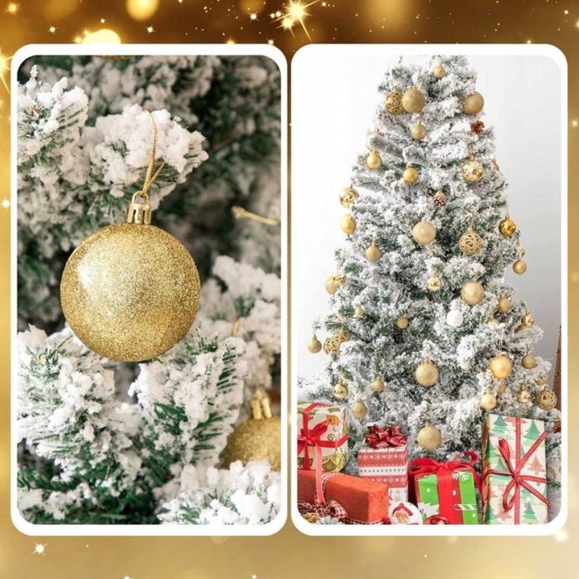 Bombki choinkowe na choinkę złote ozdoba świąteczna gwiazda zestaw premium xxl zestaw 100szt - obrazek 4