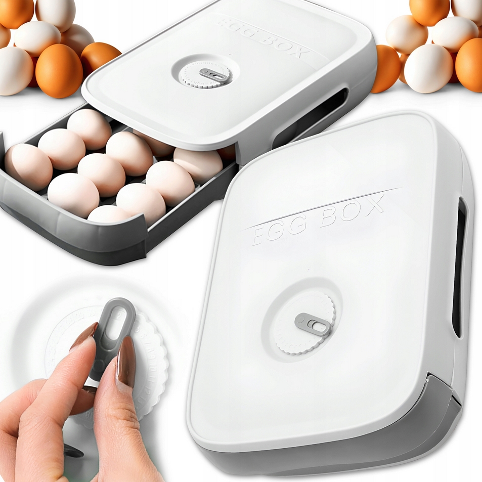 Pojemnik na jajka box organizer do lodówki szuflada do jaj pudełko