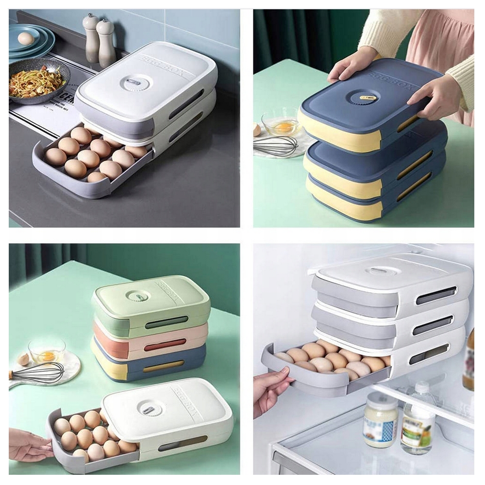 Pojemnik na jajka box organizer do lodówki szuflada do jaj pudełko - obrazek 2