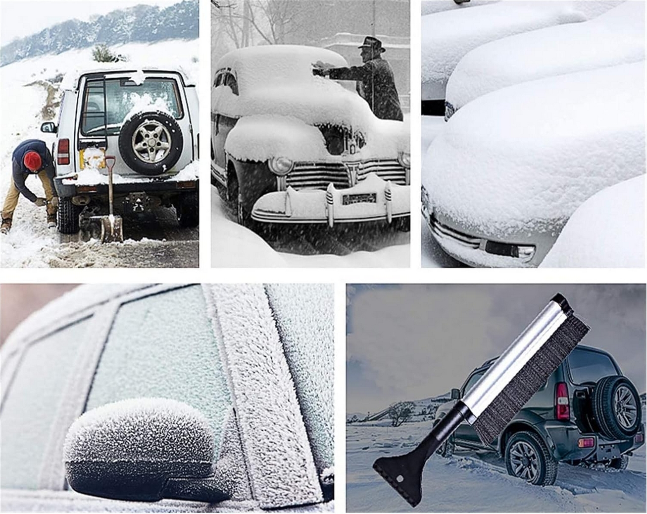 Skrobaczka szczotka do odśnieżania szyb samochodu długa teleskopowa 60 cm - obrazek 6