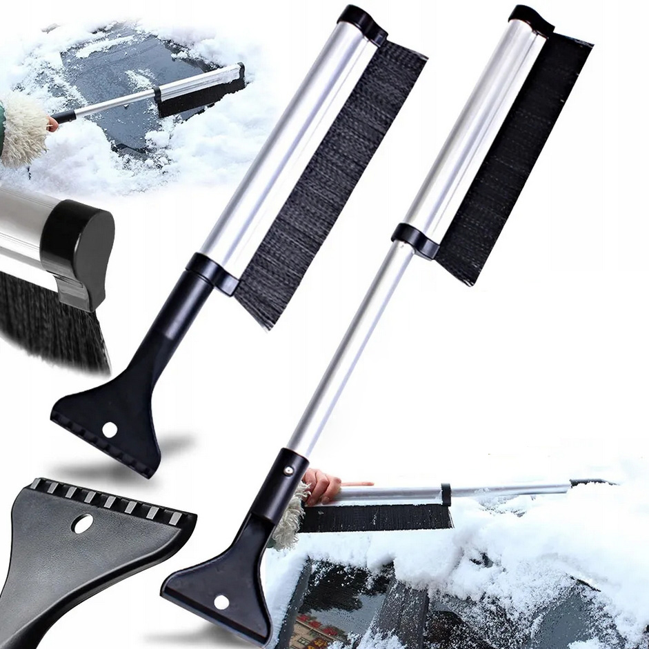 Skrobaczka szczotka do odśnieżania szyb samochodu długa teleskopowa 60 cm