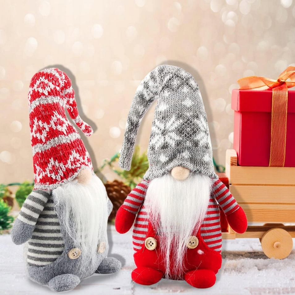 Skrzat krasnal świąteczny gnom pod choinkę zabawka mikołaj ozdoba świąteczna 42cm - obrazek 3