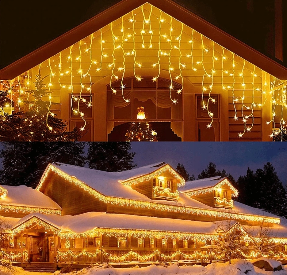 Sople 200 led grube zewnętrzne lampki biały ciepły ip44 programator 8 trybów 9m premium - obrazek 6