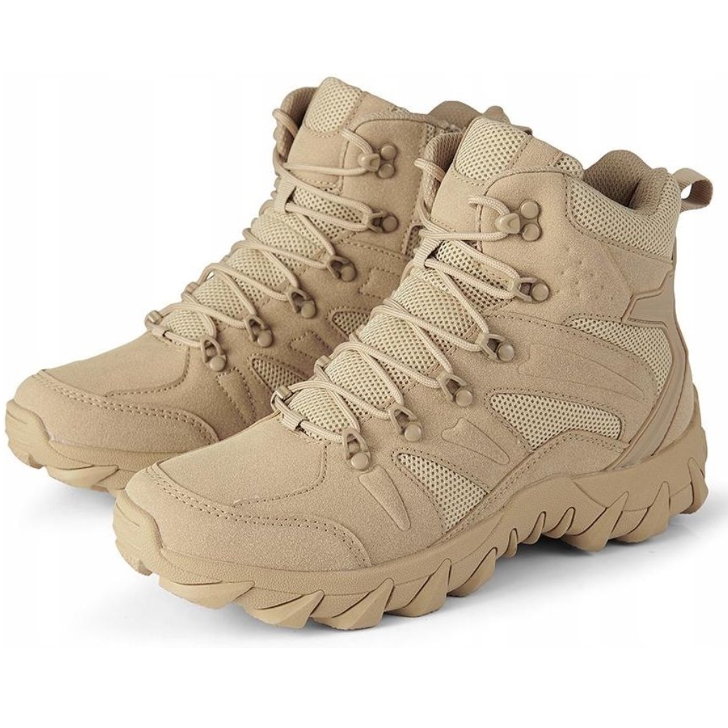 FOXTER® Buty trekkingowe taktyczne wojskowe wodoodporne khaki rozmiar 41 - obrazek 6