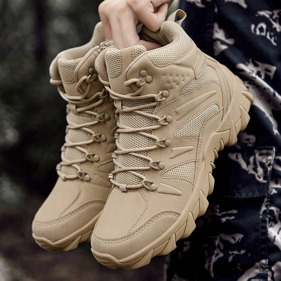 FOXTER® Buty trekkingowe taktyczne wojskowe wodoodporne khaki rozmiar 41 - obrazek 10