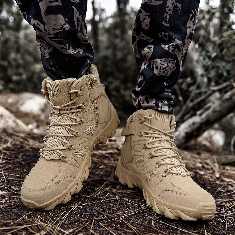 FOXTER® Buty trekkingowe taktyczne wojskowe wodoodporne khaki rozmiar 44 - obrazek 10