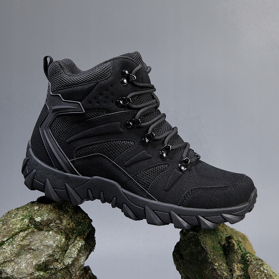 FOXTER® Buty trekkingowe taktyczne wojskowe wodoodporne czarne rozmiar 42 - obrazek 7