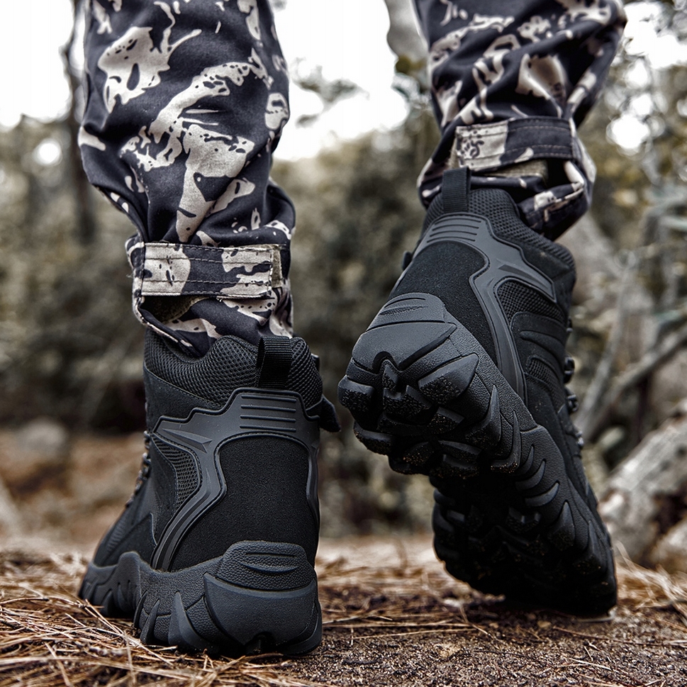 FOXTER® Buty trekkingowe taktyczne wojskowe wodoodporne czarne rozmiar 42 - obrazek 4