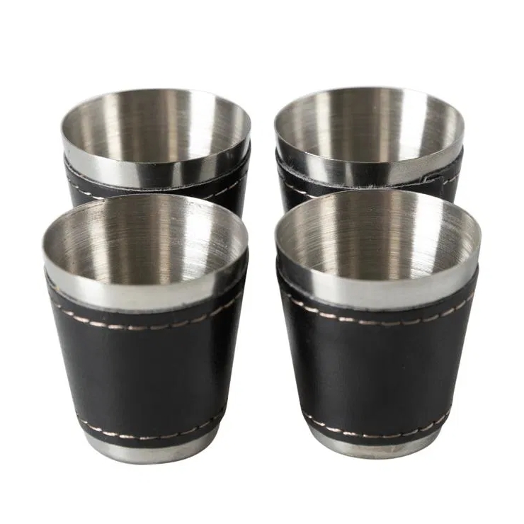 Piersiówka metalowa 270ml kieliszki turystyczne 4szt lejek etui zestaw outlet - obrazek 5