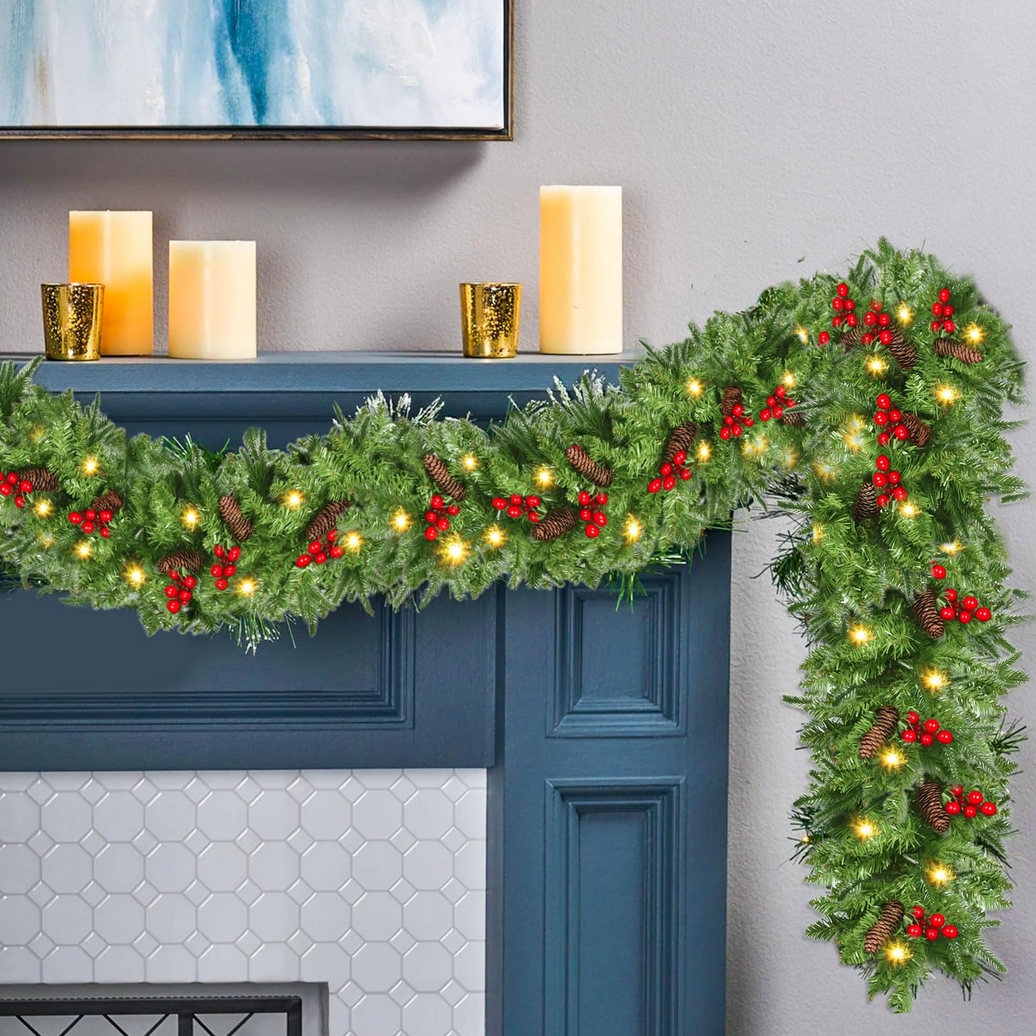 Girlanda na choinka choinkę świąteczna choinkowa gruba programator 8 trybów PREMIUM 100 led 310cm - obrazek 7