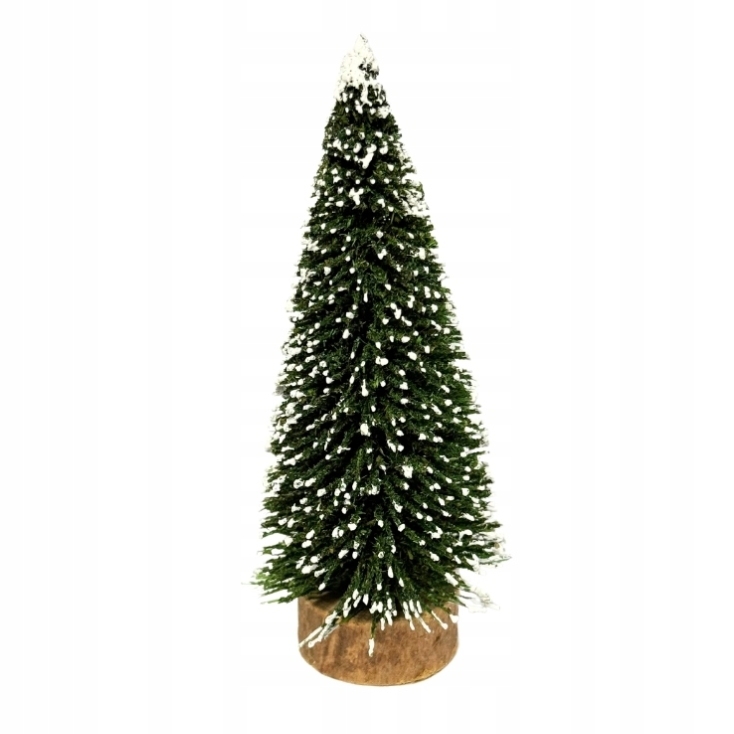 Choinki zielone mini zestaw choinek na pniu dekoracja ozdoba świąteczna 11cm 10szt - obrazek 2