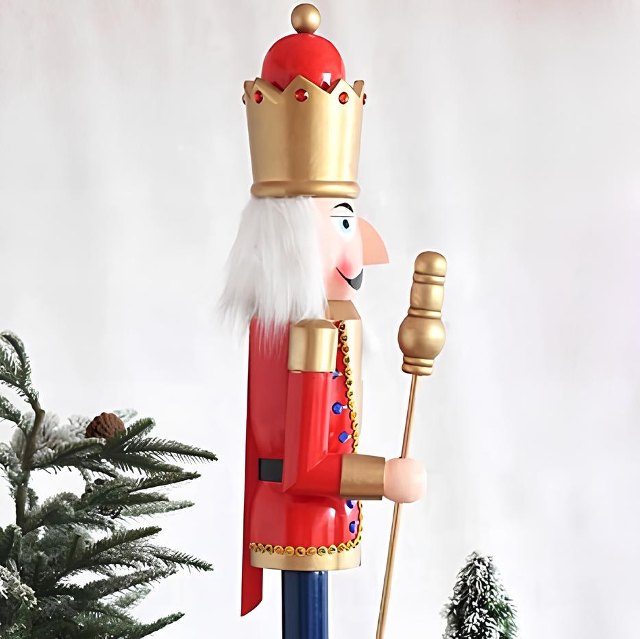 Drewniany dziadek do orzechów drewno duża figurka ozdoba świąteczna xxl 150cm - obrazek 3