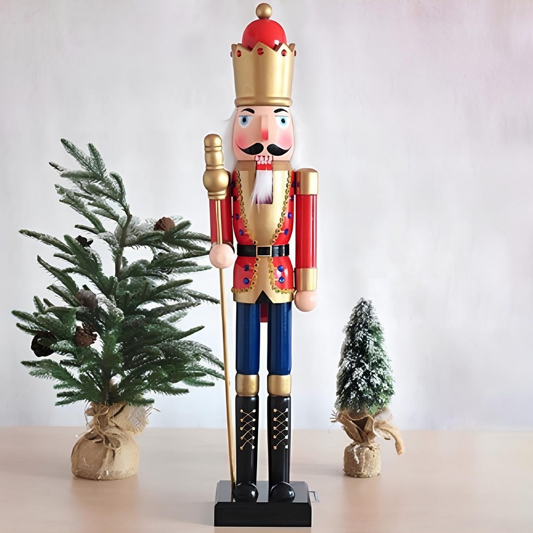 Drewniany dziadek do orzechów drewno duża figurka ozdoba świąteczna xxl 150cm - obrazek 2