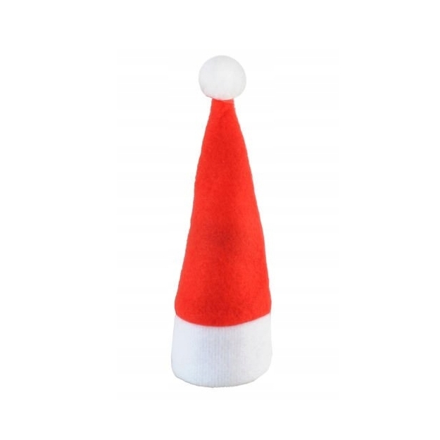 Czapka czapeczka mikołaja na butelkę sztućce świąteczna dekoracja stołu ozdoba świąteczna 10szt - obrazek 4