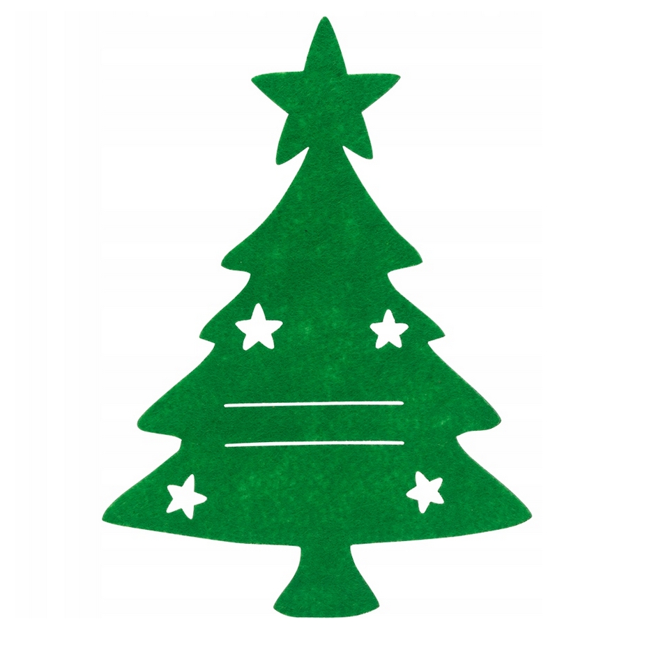 Etui na sztućce pokrowiec podkładka dekoracja na stół zielona choinka ozdoba świąteczna 12szt - obrazek 4