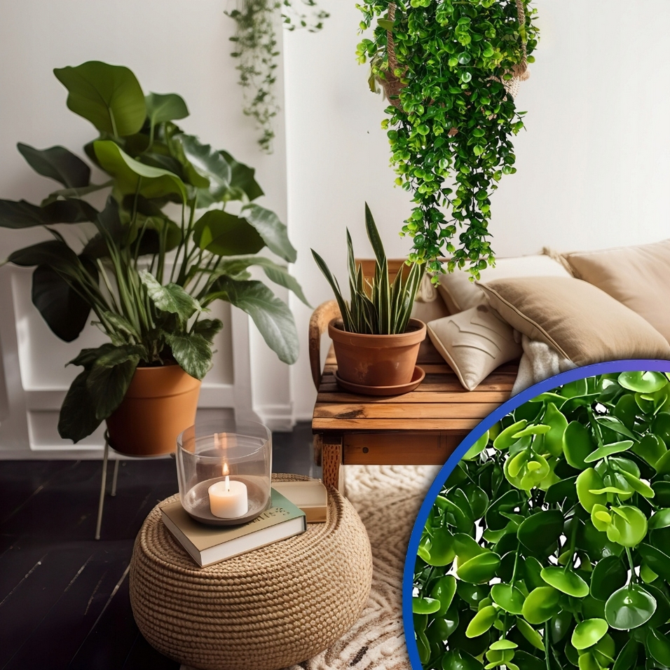 Sztuczne kwiaty wiszące zielony eukaliptus dekoracyjne na ślub imprezę 80cm - obrazek 9