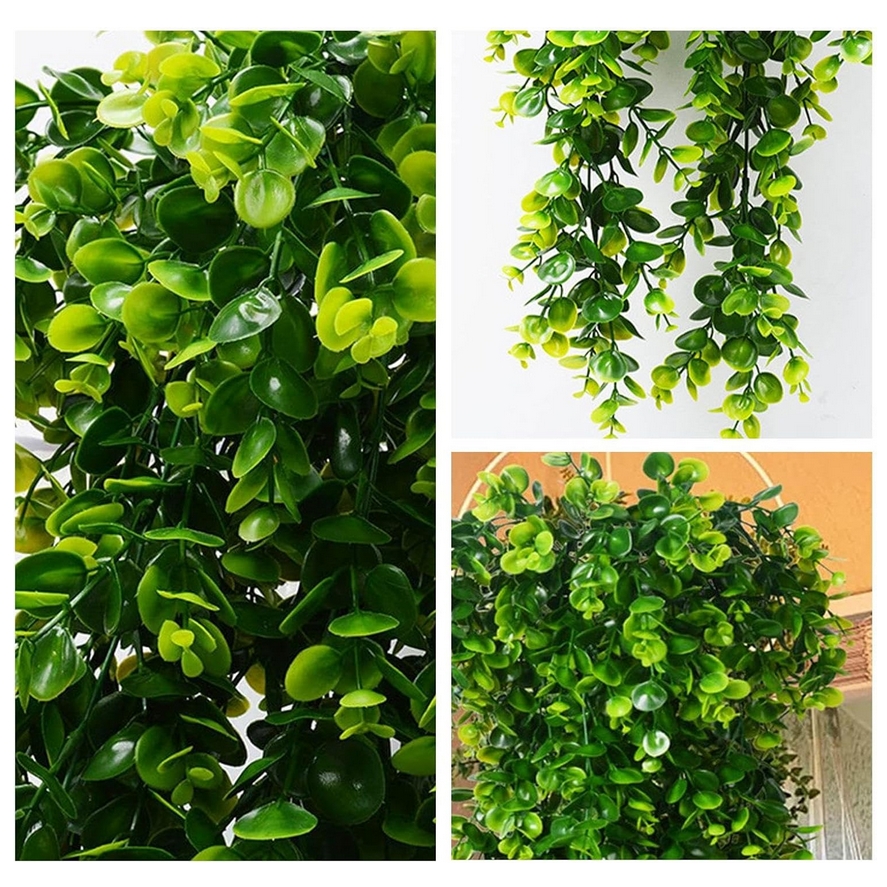 Sztuczne kwiaty wiszące zielony eukaliptus dekoracyjne na ślub imprezę 80cm - obrazek 6