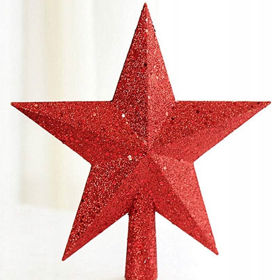 Gwiazda na choinkę czubek choinkowy czerwony dekoracja ozdoba świąteczna 19cm - obrazek 6