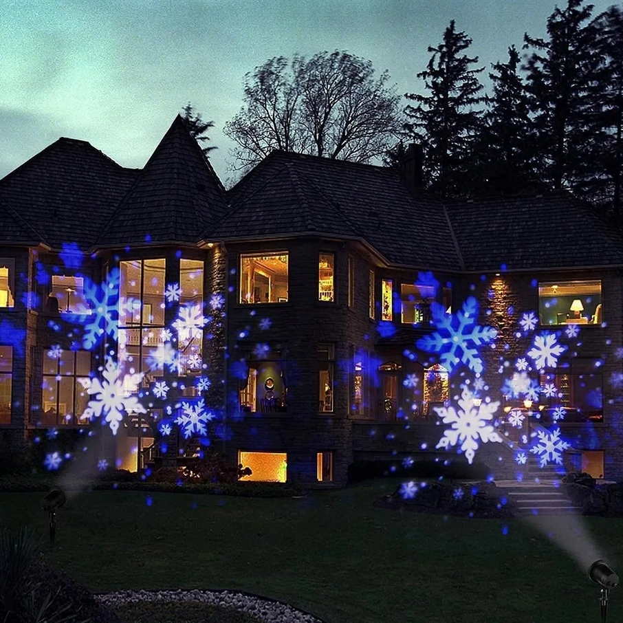 Projektor led świąteczny laserowy reflektor rzutnik śnieg ozdoba świąteczna - obrazek 6