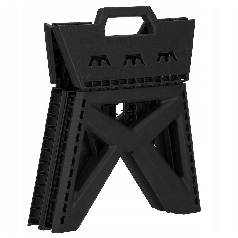 Stołek składany czarny taboret podest rozkładany uchwyt krzesełko - obrazek 6