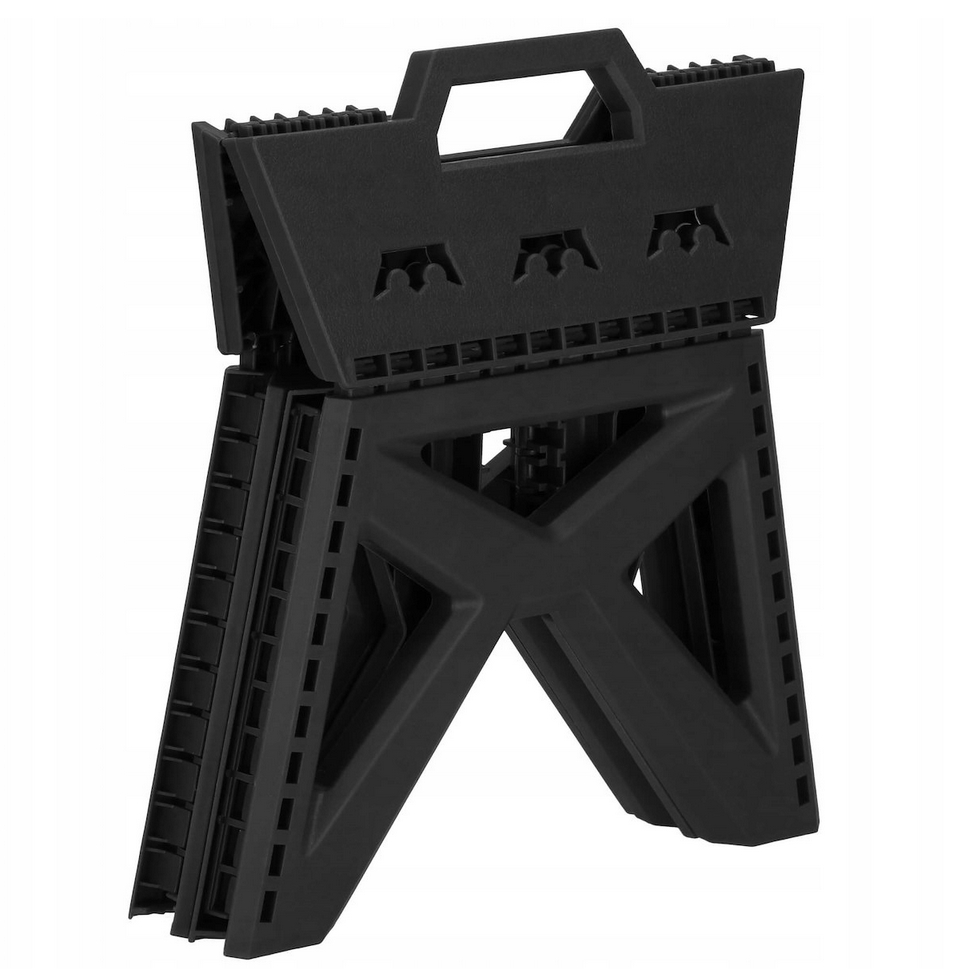 Stołek składany czarny taboret podest rozkładany uchwyt krzesełko - obrazek 7