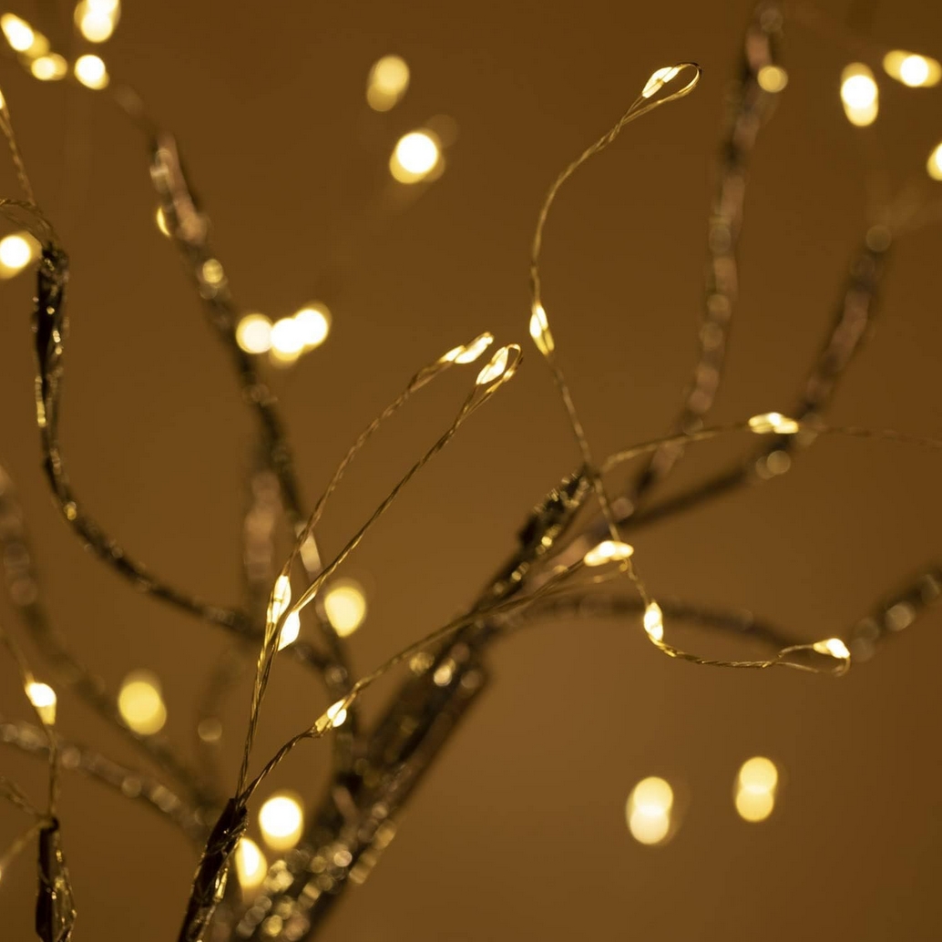 Świecące drzewko świąteczne 108 led bonsai lampka nocna programator biały ciepły dekoracja ozdoba 50cm - obrazek 4