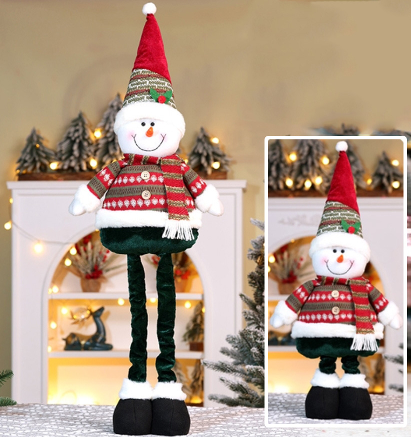 Bałwan świąteczny teleskopowy mikołaj świąteczny figurka ozdoba 87cm - obrazek 2