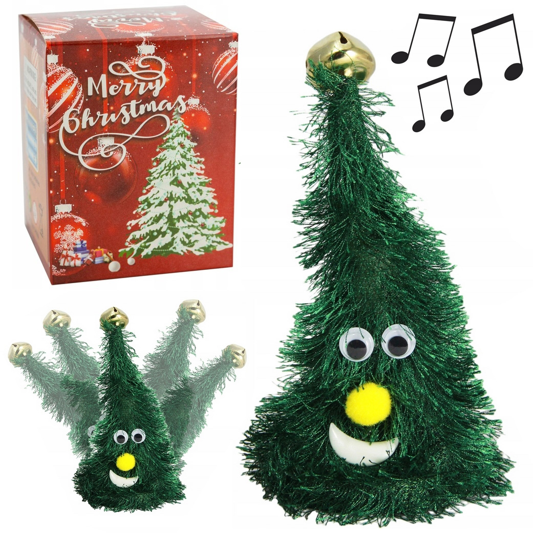 Śpiewająca choinka na baterie tańcząca grająca zielona świąteczna zabawka ozdoba