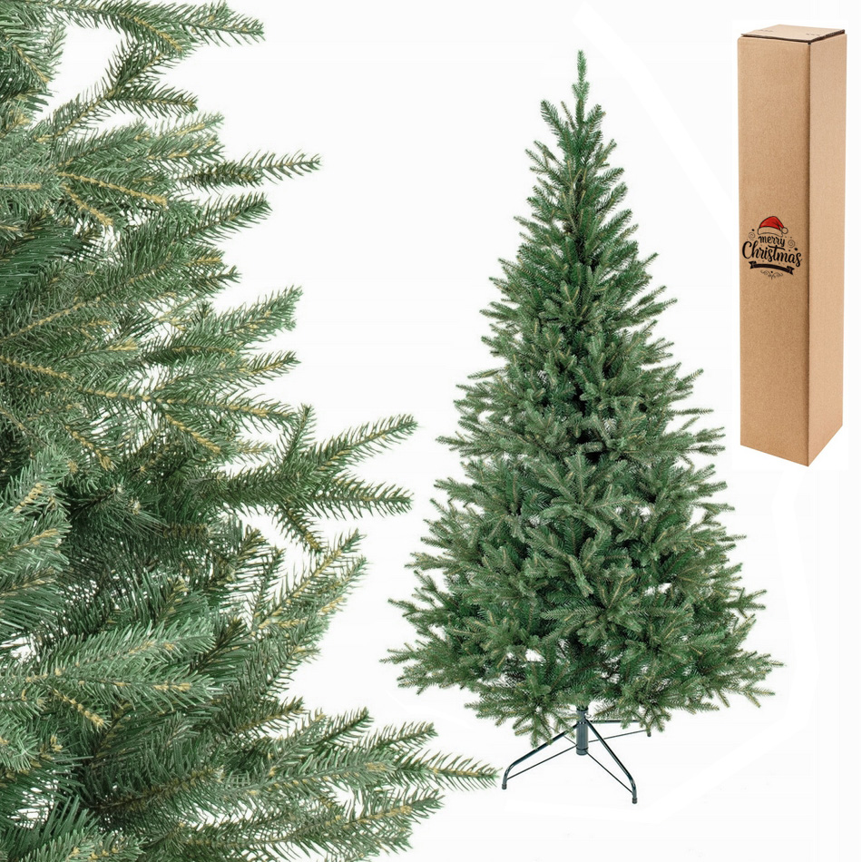 Choinka sztuczna na stojaku PE świerk kaukaski gęsta jak prawdziwa premium 180cm