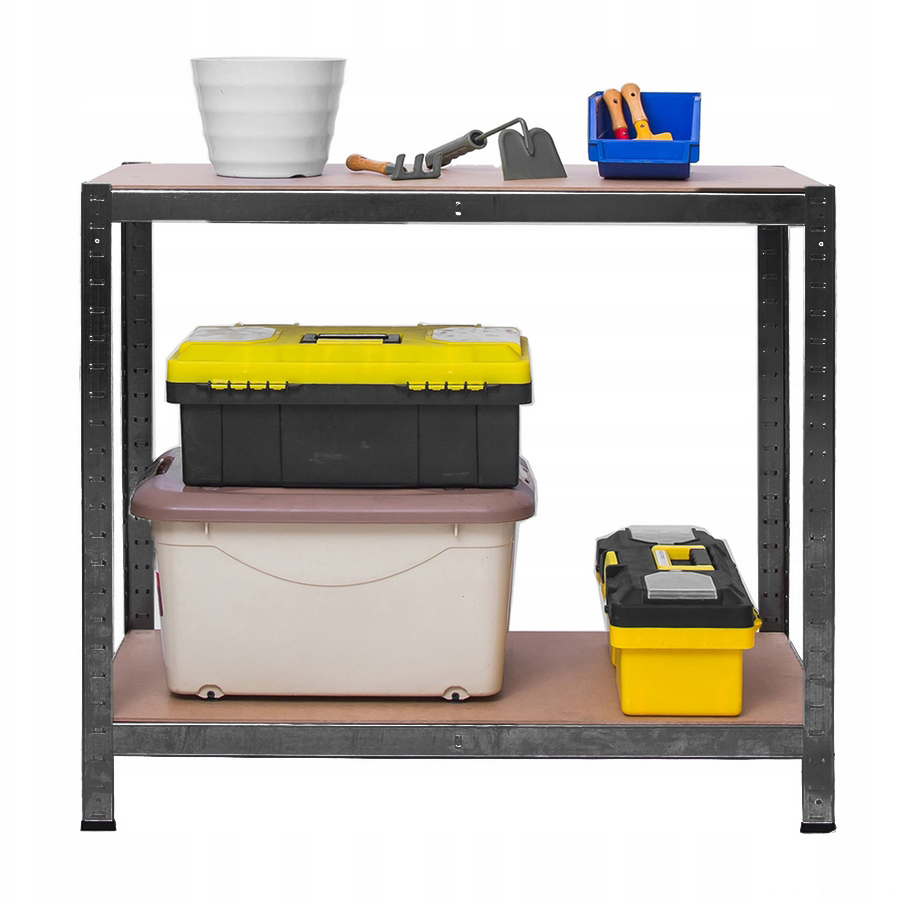 HÖGLER Regał metalowy magazynowy garażowy czarny 4 półki 700kg 172x80x30 - obrazek 3
