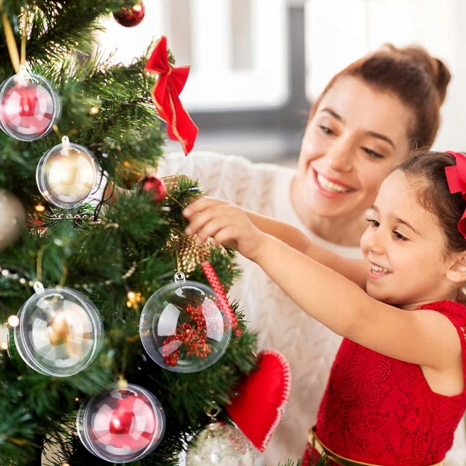 Bombki akrylowe pełne bombka akrylowa kula pełna składana na choinkę ozdoba świąteczna 10cm 10szt - obrazek 7