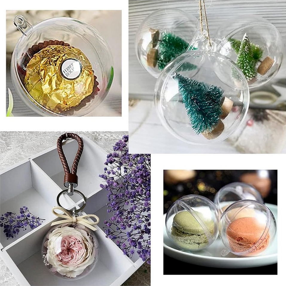 Bombki akrylowe pełne bombka akrylowa kula pełna składana na choinkę ozdoba świąteczna 12cm 5szt - obrazek 10