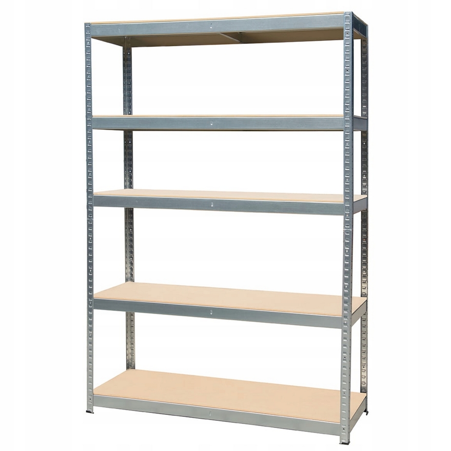 HÖGLER Regał metalowy magazynowy garażowy srebrny 5 półek 1000kg 180x120x45 - obrazek 4