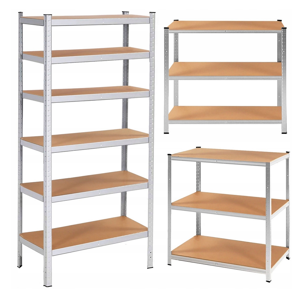 HÖGLER Regał metalowy magazynowy garażowy srebrny 5 półek 1000kg 180x100x60 - obrazek 4