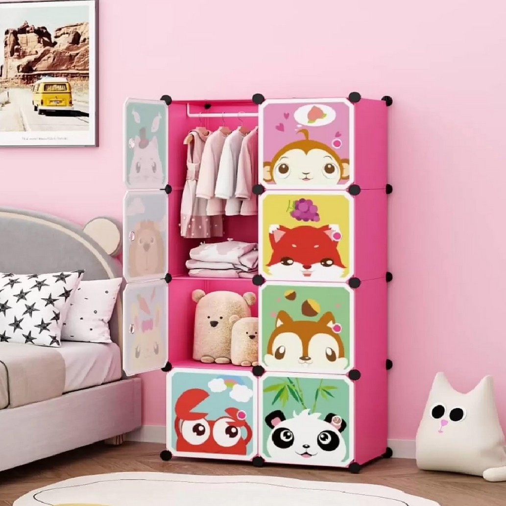 HÖGLER Szafa modułowa szafka regał meble garderoba półki różowa pojemna duża 8 modułów - obrazek 2